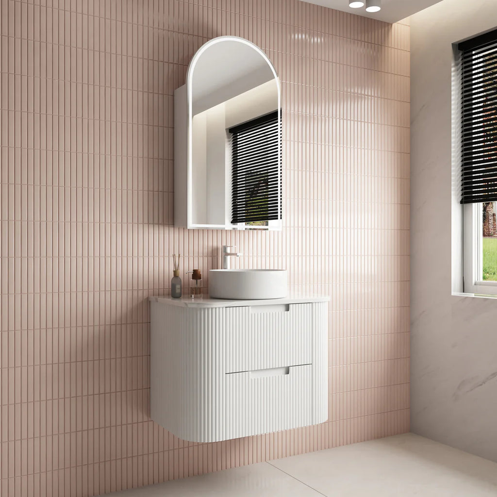 Curva Curve Wall Hung Vanity Matte White 750mm/900mm/1200mm