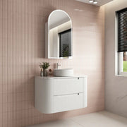 Curva Curve Wall Hung Vanity Matte White 750mm/900mm/1200mm - FIL Kitchen Bathroom