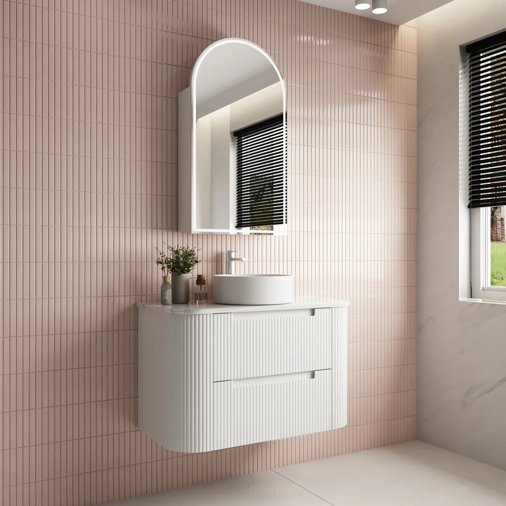 Curva Curve Wall Hung Vanity Matte White 750mm/900mm/1200mm