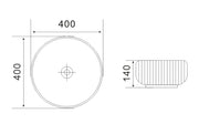 VITO Geneva Fluted Bowl Premium Ceramic Above-Counter Basin (400mm) POSEIDON
