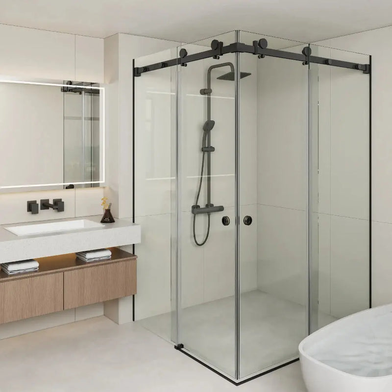 Covey Frameless Double Sliding Door Shower Screen 10mm (Double Width)