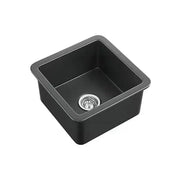 SINGLE BOWL FIRECLAY UNDERMOUNT KITCHEN SINK GLOSS WHITE/MATTE BLACK 457MM CETO