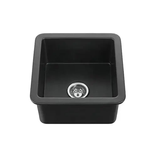 SINGLE BOWL FIRECLAY UNDERMOUNT KITCHEN SINK GLOSS WHITE/MATTE BLACK 457MM CETO