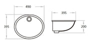 Under Counter Basin Gloss White 495*395*200mm - FIL Kitchen Bathroom