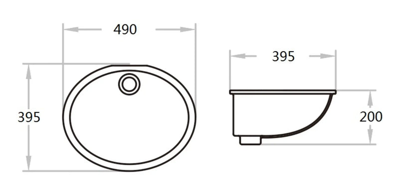 Under Counter Basin Gloss White 495*395*200mm - FIL Kitchen Bathroom