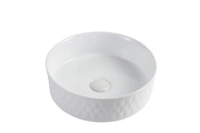 Riva 499 Round Gloss White Ceramic Lattice Pattern Above Counter Basin Riva