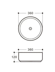 Riva 499 Round Matt Grey Ceramic Above Counter Basin Riva
