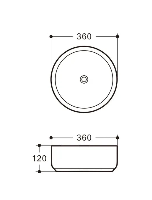 Riva 3018 Round Brushed Silver & Gloss White Ceramic Above Counter Basin Riva
