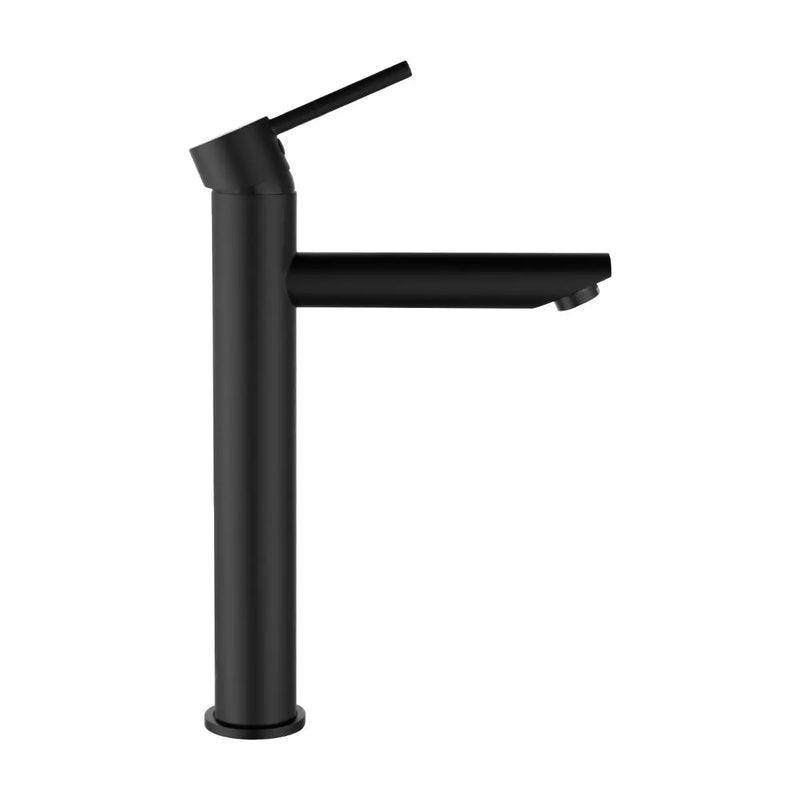 LUCID PIN Round Tall Basin Mixer Chrome/Matte Black FIL Kitchen Bathroom