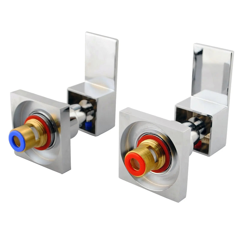 BLAZE Chrome/Black Shower Wall Taps FIL Kitchen Bathroom