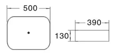 Above Counter Basin Gloss White/Matte White/Matte Black 500*390*130mm - FIL Kitchen Bathroom