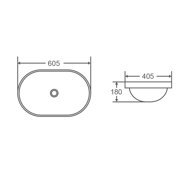 Cosy 60 Insert Basin  605 x 405 x 180mm