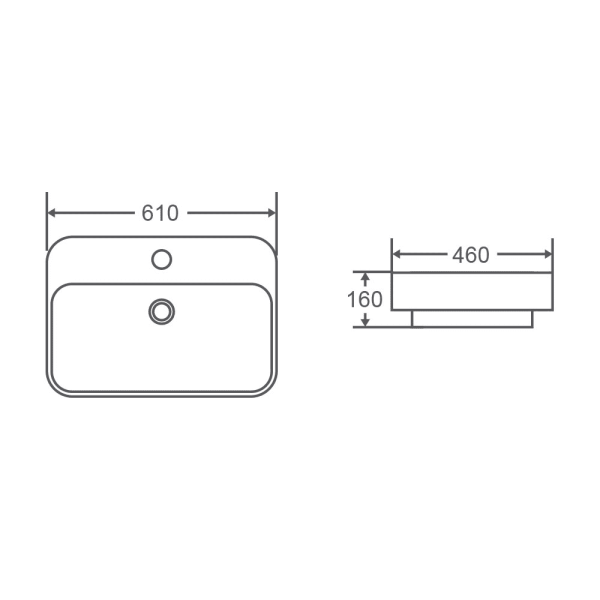 Cosy 61M Insert Basin 610 x 460 x 160mm