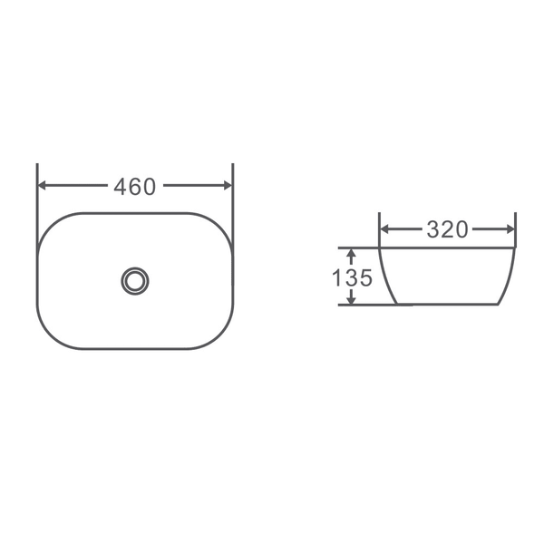 Evea 46 Above Counter Oval Basin