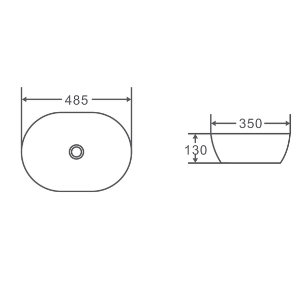 Evea 48 Above Counter Oval Basin