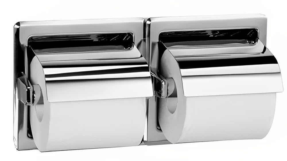 DOUBLE TOILET TISSUE DISPENSER CHROME 324MM