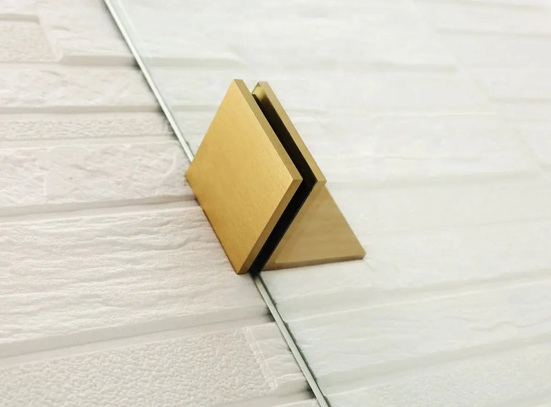FRAMELESS HINGE DOOR WALL TO WALL CORNER PIVOT DOOR  BRUSHED GOLD FIL Kitchen Bathroom
