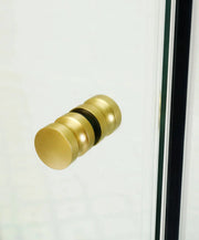 FRAMELESS HINGE DOOR WALL TO WALL CORNER PIVOT DOOR  BRUSHED GOLD FIL Kitchen Bathroom