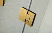 FRAMELESS HINGE DOOR WALL TO WALL CORNER PIVOT DOOR  BRUSHED GOLD FIL Kitchen Bathroom