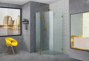 DIAMOND FRAMELESS HINGE DOOR WALL TO WALL BRUSHED GOLD FIL Kitchen Bathroom