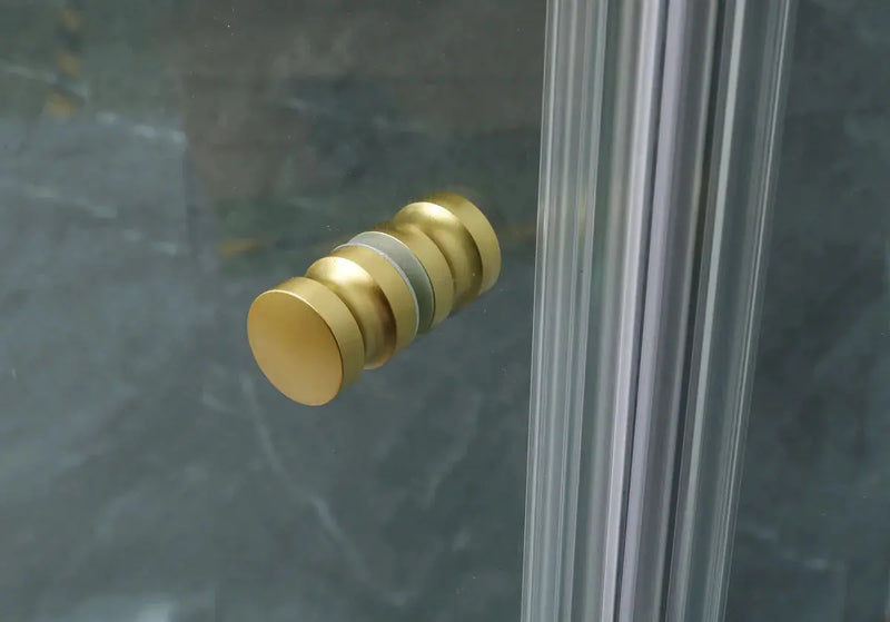 DIAMOND FRAMELESS HINGE DOOR WALL TO WALL BRUSHED GOLD FIL Kitchen Bathroom