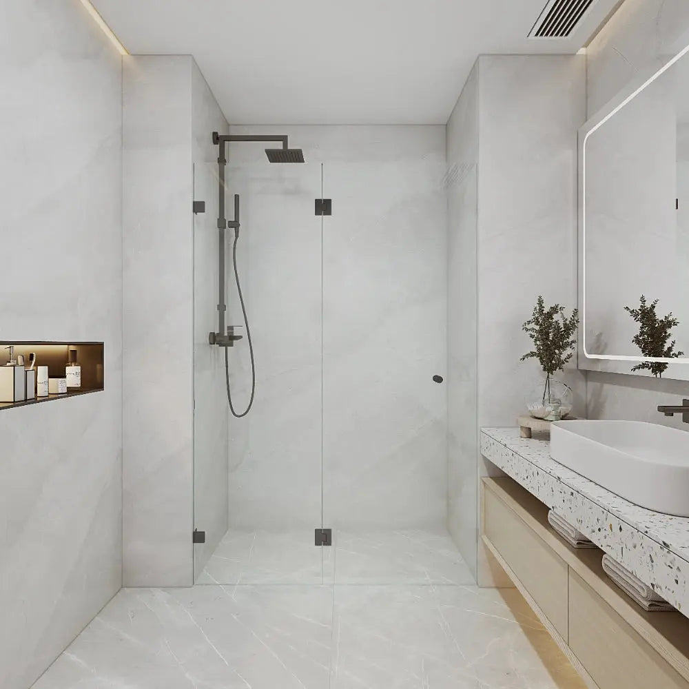 Frameless Pivot Door Chrome COVEY