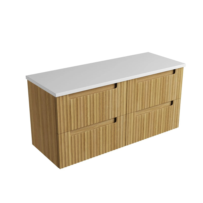 Lovina Tier Harvest Oak Wall Hung Vanity 1200mm/1500mm/1800mm - FIL Kitchen Bathroom