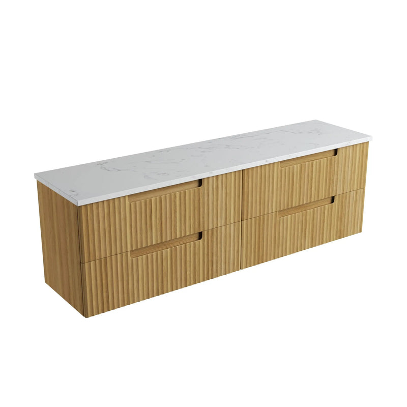 Lovina Tier Harvest Oak Wall Hung Vanity 1200mm/1500mm/1800mm - FIL Kitchen Bathroom
