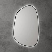 AULIC TARCOOLA ASYMMETRICAL FRAMED LED MIRROR 3 COLOUR LIGHTS MATTE BLACK 550X900MM - FIL Kitchen Bathroom