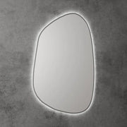 AULIC TARCOOLA ASYMMETRICAL FRAMED LED MIRROR 3 COLOUR LIGHTS GUN METAL 550X900MM - FIL Kitchen Bathroom
