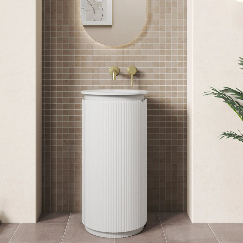 Civaro Floor Standing Matte White Pillar Cabinet - FIL Kitchen Bathroom