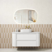 Ramee Fluted Wall Hung 1200mm Matte White Cabinet - FIL Kitchen Bathroom