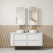 Ramee Fluted Wall Hung 1500mm Matte White Cabinet - FIL Kitchen Bathroom