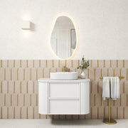 Ramee Fluted Wall Hung 900mm Matte White Cabinet - FIL Kitchen Bathroom