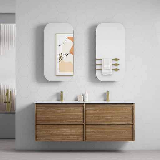 Venetta Framed Wall Hung 1500mm Harvest Oak Cabinet - FIL Kitchen Bathroom
