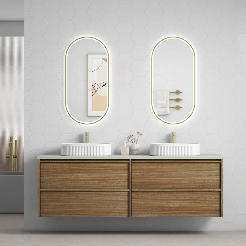 Venetta Framed Wall Hung 1800mm Harvest Oak Cabinet - FIL Kitchen Bathroom