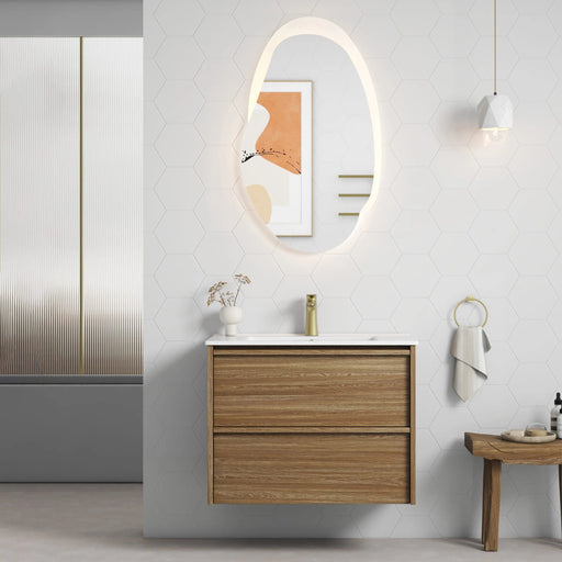 Venetta Framed Wall Hung 750mm Harvest Oak Cabinet - FIL Kitchen Bathroom