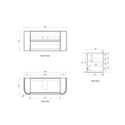 Ramee Fluted Wall Hung 1200mm Matte White Cabinet - FIL Kitchen Bathroom