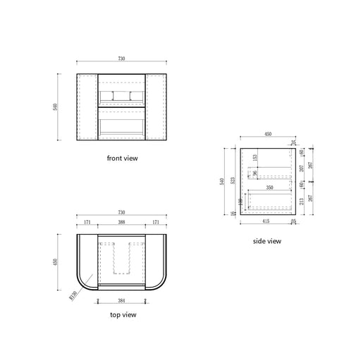 Ramee Fluted Wall Hung 750mm Matte White Cabinet - FIL Kitchen Bathroom