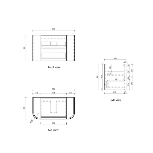 Ramee Fluted Wall Hung 900mm Matte White Cabinet - FIL Kitchen Bathroom