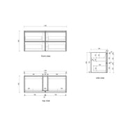 Venetta Framed Wall Hung 1200mm Harvest Oak Cabinet - FIL Kitchen Bathroom