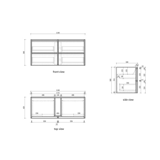 Venetta Framed Wall Hung 1200mm Harvest Oak Cabinet - FIL Kitchen Bathroom
