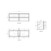 Venetta Framed Wall Hung 1500mm Harvest Oak Cabinet - FIL Kitchen Bathroom