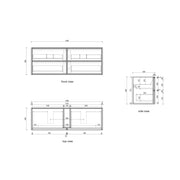 Venetta Fluted Framed Wall Hung 1500mm Harvest Oak Cabinet - FIL Kitchen Bathroom