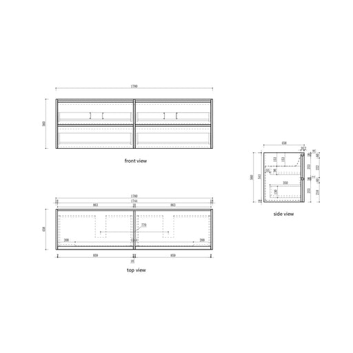 Venetta Framed Wall Hung 1800mm Harvest Oak Cabinet - FIL Kitchen Bathroom