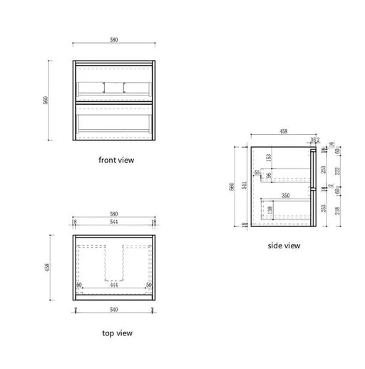 Venetta Framed Wall Hung 600mm Harvest Oak Cabinet - FIL Kitchen Bathroom