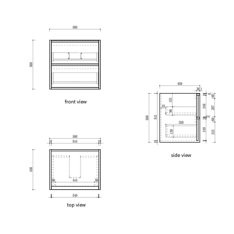 Venetta Fluted Framed Wall Hung 600mm Harvest Oak Cabinet - FIL Kitchen Bathroom
