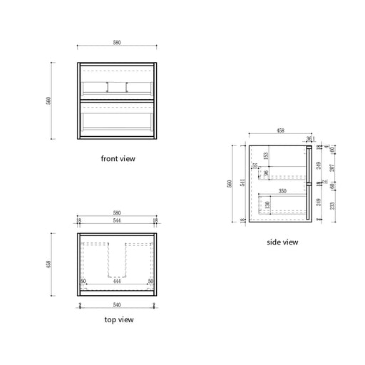 Venetta Fluted Framed Wall Hung 600mm Harvest Oak Cabinet - FIL Kitchen Bathroom