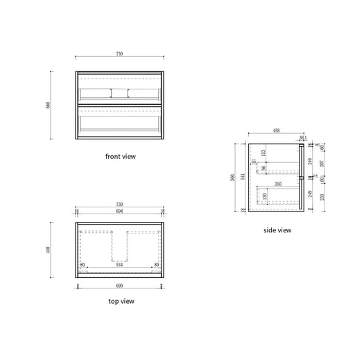 Venetta Fluted Framed Wall Hung 750mm Harvest Oak Cabinet - FIL Kitchen Bathroom