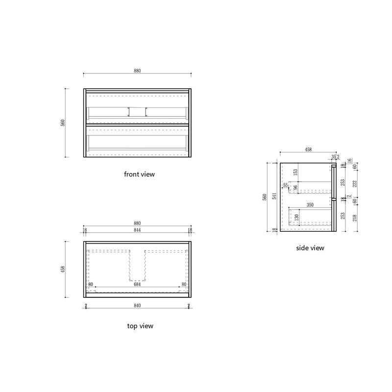 Venetta Framed Wall Hung 900mm Harvest Oak Cabinet - FIL Kitchen Bathroom